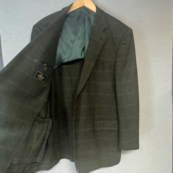 Belvest Wool Cashmere Green Plaid Blazer Sport Coat US 44 IT 54 - Picture 3 of 8
